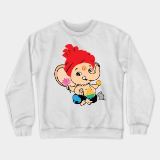 Cute Bal Ganesh Ganapathy Baby Hindu God Crewneck Sweatshirt